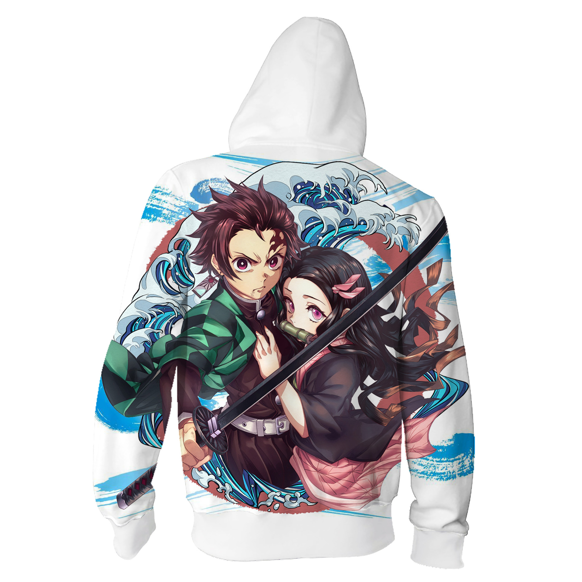 Tanjiro Kamado Nezuko Hoodies Sword Demon Slayer Kimetsu no Yaiba-Takerlama